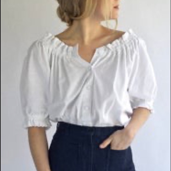 VTG Ruffle detail romantic peasant top - Picture 2 of 4